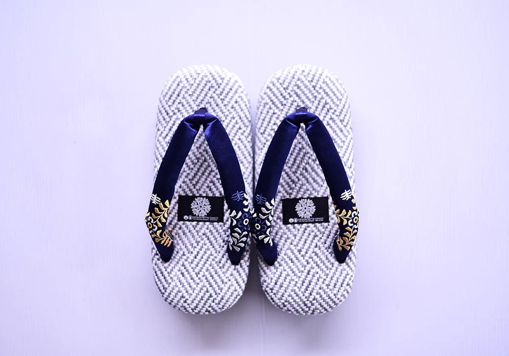 Design Setta Collar Tenpei Tenpyo nanagi blanc bleu blanc bleu ...