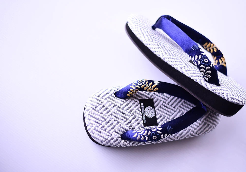 Design Setta Collar Tenpei Tenpyo Nanagi White Blue White Blue Suitable ...