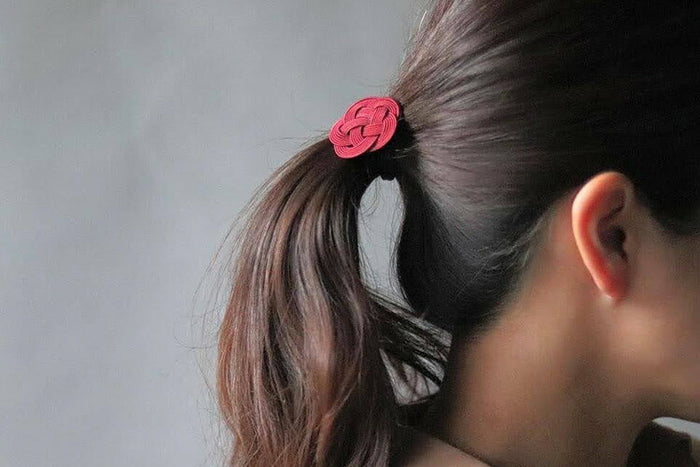 hare ヘアゴム 梅の髪留め malt perl 梅紫 胡桃 藍墨 水引 ハレ 髪飾り