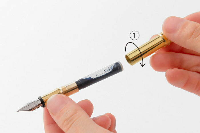 MINI FOUNTAIN PEN 黒檀 真鍮 ブラス 万年筆 EF TRC ブラス 万年筆