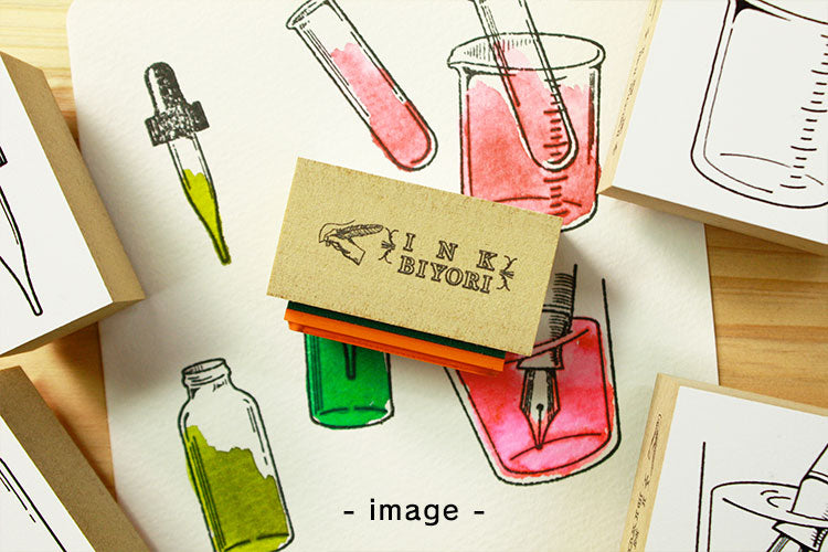INK BIYORI インクビヨリ SANBY サンビー スタンプ 化学系セット INK-RS03 ビーカー 試験管 カード 手帳 INKBIYORI