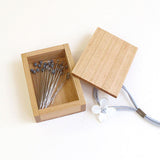 Cohana Boîte en bois avec épingles de marquage Cohanna Walling Needle -pins Obi Zaigai