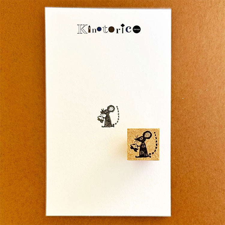 Kinotorico キノトリコ スタンプ ネズミ No.10 はんこ かわいい ギフト 手帳 メモ ねずみ 鼠