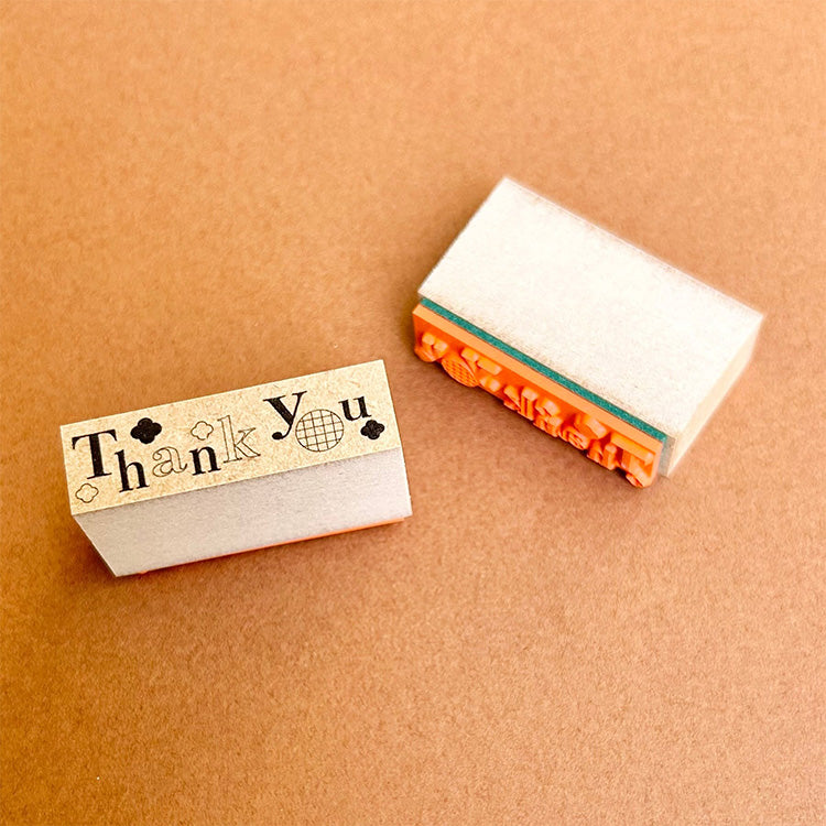 Kinotorico stamp 004 “Merci beaucoup” twinklestar white clover “Thank you” quill pen “for you”