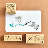 Kinotorico stamp 004 “Merci beaucoup” twinklestar white clover “Thank you” quill pen “for you”