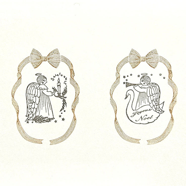 Kinotorico キノトリコ スタンプ Angel swan Angel candleはんこ かわいい おしゃれ クリスマス カード X'mas ギフト 手帳 メモ