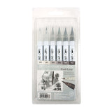 Zig Clean Color Real Brush 6 Color Set Gray Color