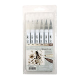 KURETAKE ZIG Clean Color Real Brush 6 Color Set Gray Color