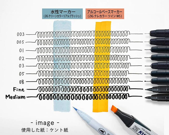 Kaitake Batake ZIG CARTOONIST MANGAKA BLACK 3 pcs set CNM/3VBK2