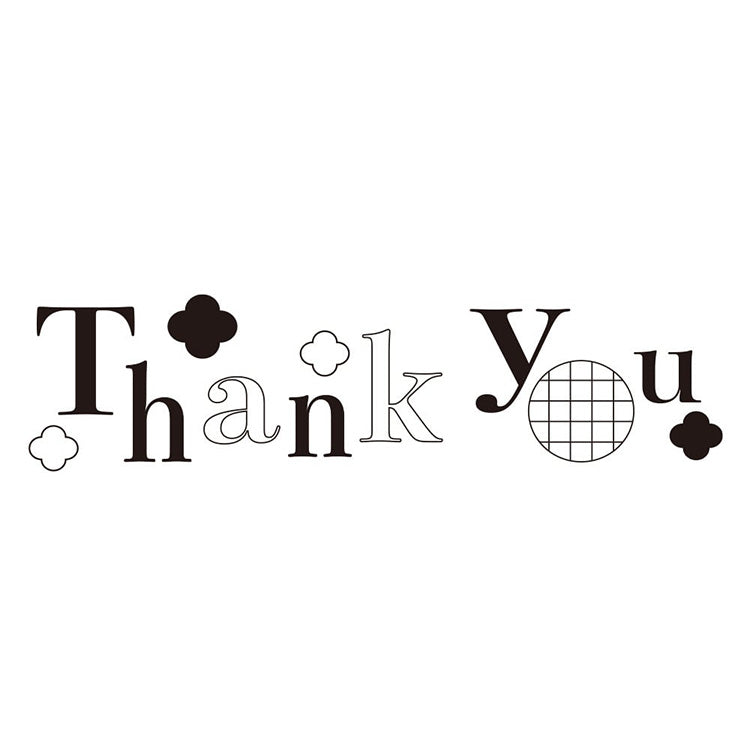 キノトリコ スタンプ 004 "Merci beaucoup" twinklestar シロツメクサ "Thank you" 羽ペン "for you"