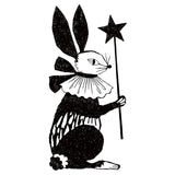Kinotoriko Stamp 005 Shiratori Negro Negro Conejo Negro Flor Hubet Estrella Conejo